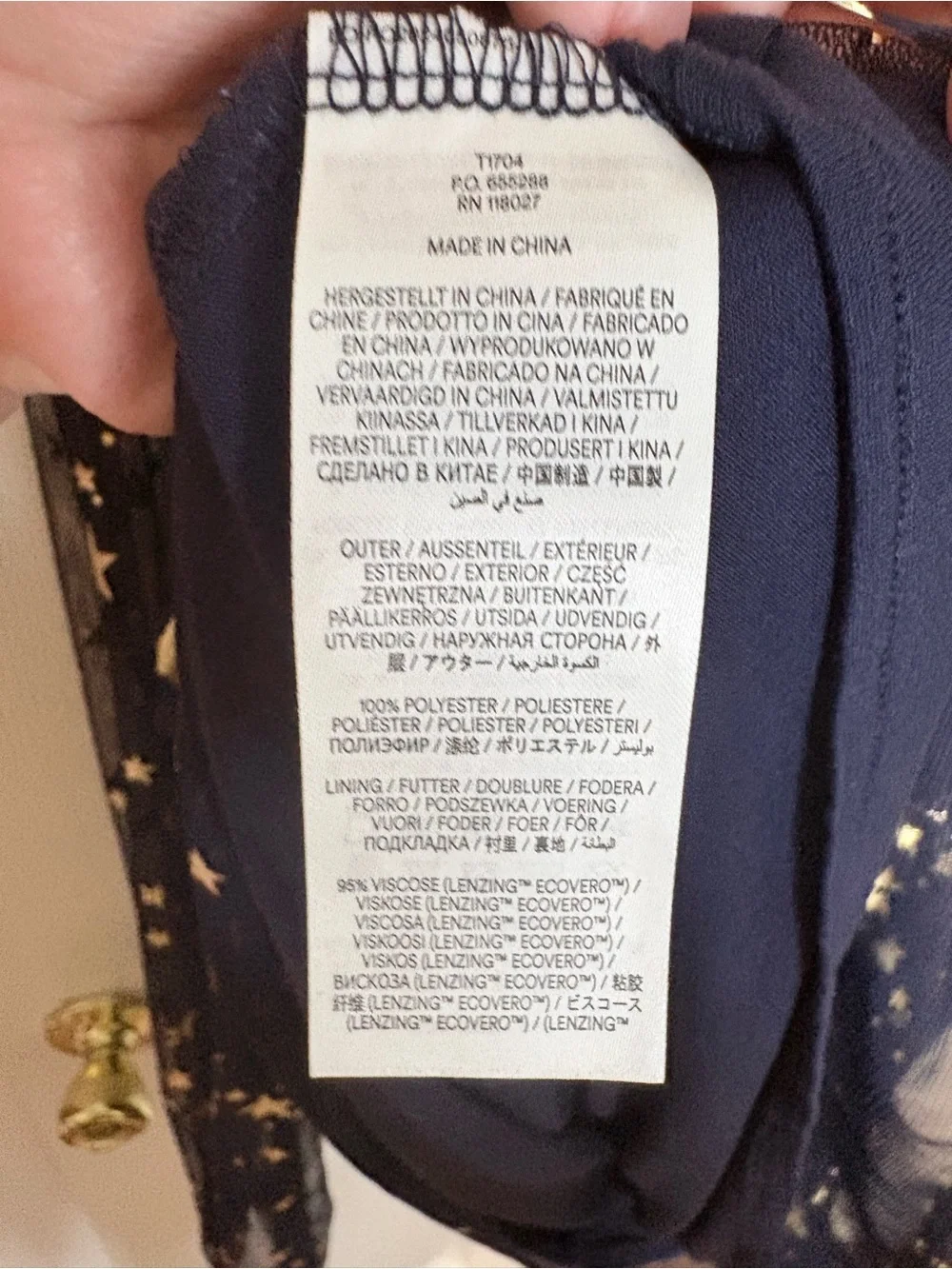 Boden Navy & Gold Metallic Star Mesh Blouse | US 18 / UK 22